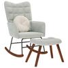 VidaXL Rocking Chair with Footrest Light Grey Velvet, Rocking Armchair, Lounge Chair, Living Room Seat, Chair, 4016843