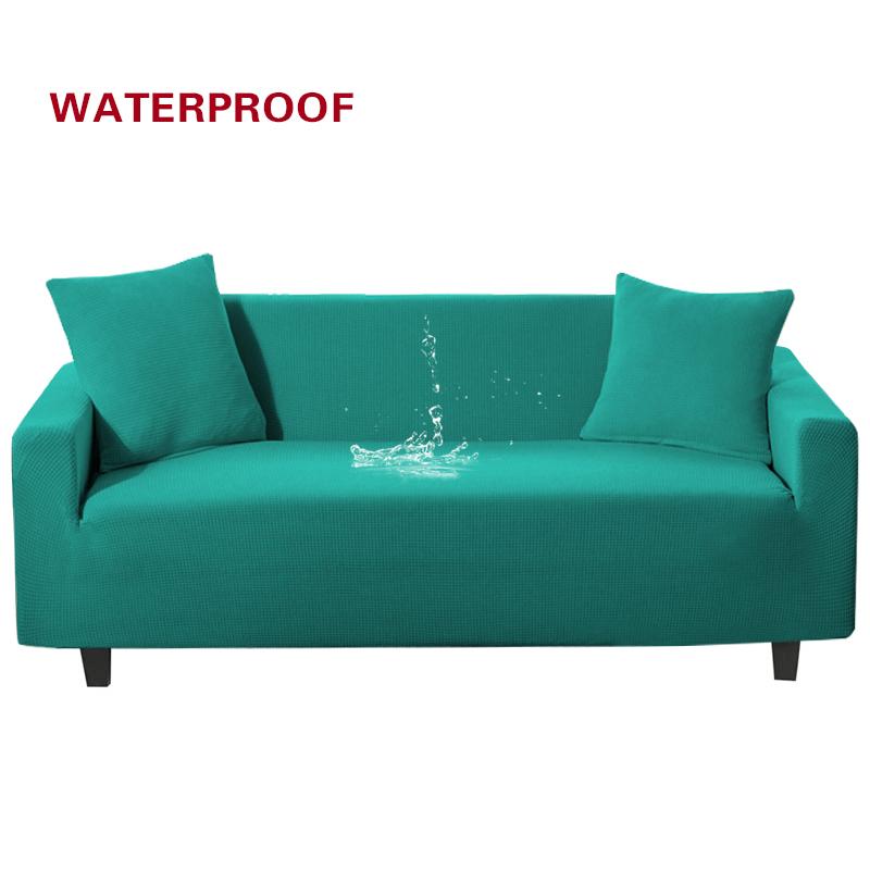 

Эластичный чехол для дивана, водонепроницаемый однотонный, эластичный чехол, универсальный эластичный чехол для дивана, чехлы для диванов для гостиной 1-seat 90-140cm зелёный