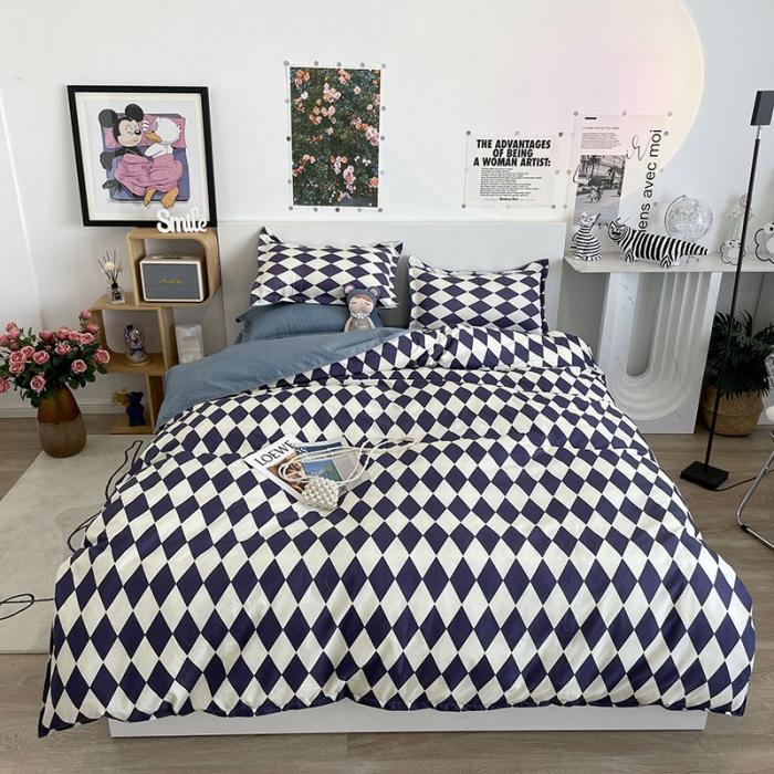 fashion bedding set Pure cotton A/B double-sided pattern Simplicity Bed sheet, quilt cover pillowcase