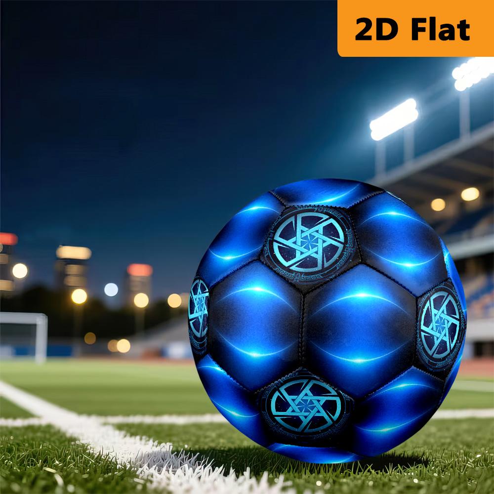 Neon Blue Arc Size Soccer Ball High Elasticity Match Universal Unique Gift Swirl Football Suitable For Both Training And Competition No 5 Football
