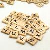 100Pcs Wooden Alphabet Tiles Letter Number Bolcks DIY Crafts Kid Educational Toy