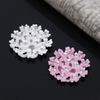 Engood 60Pcs Resin Blossom Flower Rhinestone Buttons Vintage Sewing Trim Embellishments Craft Buckles for Bag Hair Hat Headband
