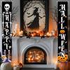 Hanging Halloween Door Decorations Front Door Banner Decor Porch Sign Funny Reusable Banner for Home Yard Garage 180cm/71inch