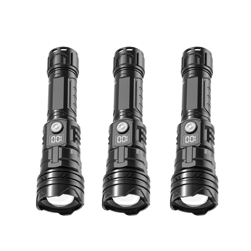 High Power  LED Flashlights Built-in battery USB Rechargeable Strong Hand Light Multifunctional Torch Lamp For Emergency Camping