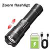 Portable Rechargeable LED Flashlights High Power Military Tactical Flashlight Telescopic Zoom Torch Lamp Outdoor Camping Fishing