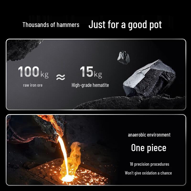 Wenlunshan Volcanic Rock Fine Iron Wok