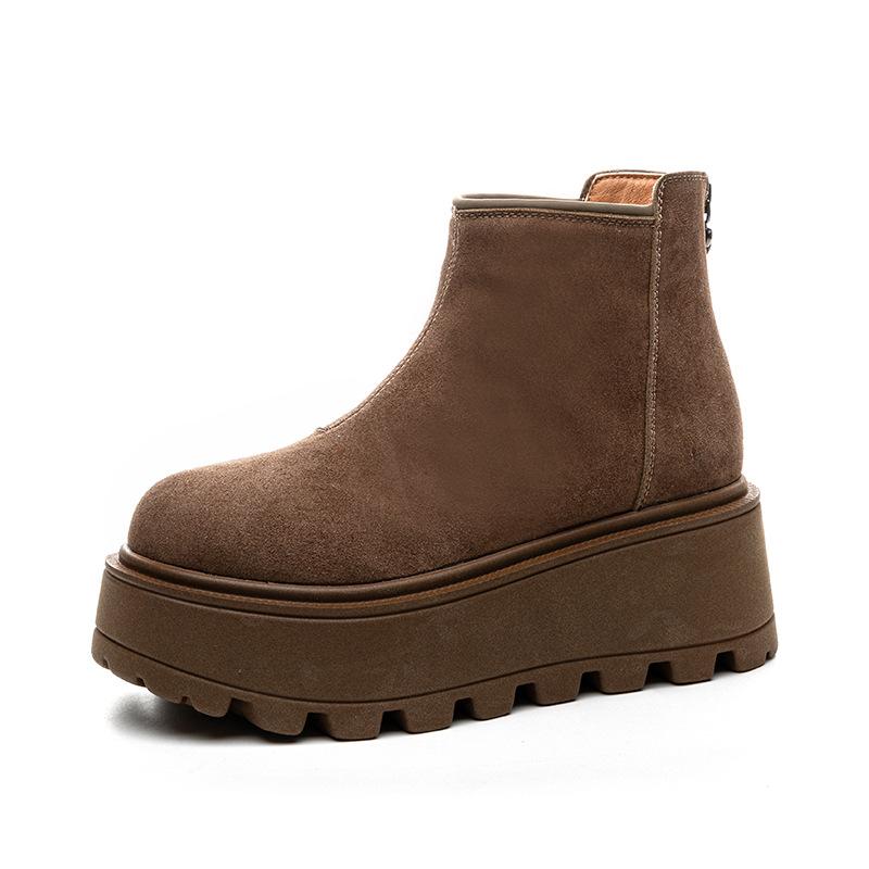 2025 New Casual Short Boots Women's Martin Boots Non-slip Heightened Thick-soled Snow Boots Children's Autumn and Winter Women's Shoes 9079