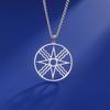  Assyrian Star Necklace Stainless Steel Sun God Shamash Symbol Pendant Necklaces for Men Protection Amulet Jewelry Gifts