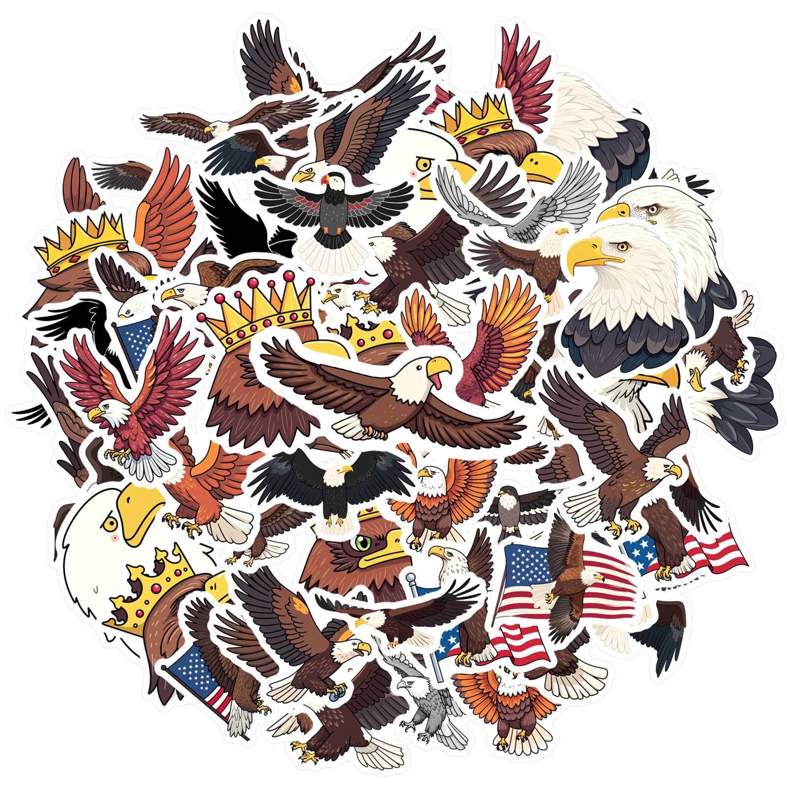 

35pcs Cartoon Eagle Stickers Freedom Graffiti Decals Stickers For Notebook Luggage Mobile Phone Cup Laptop Guitar