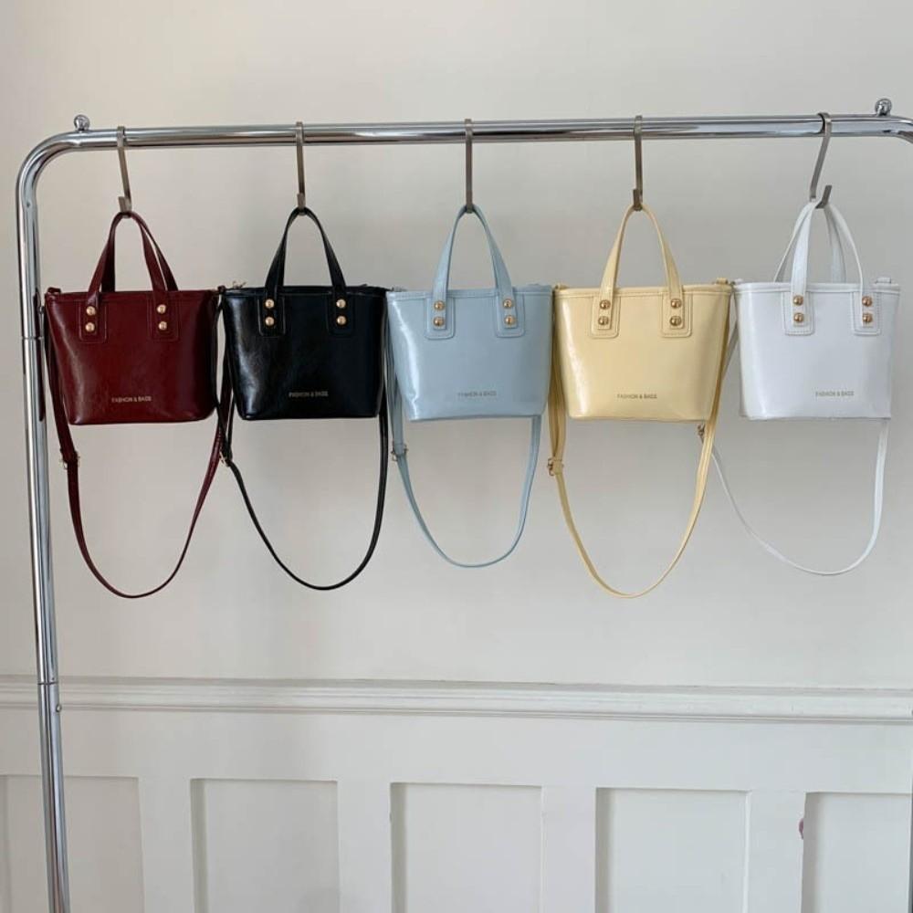 

Pu Leather Square Bags Solid Color Crossbody Bag Fashion Bucket Bag Female червоний