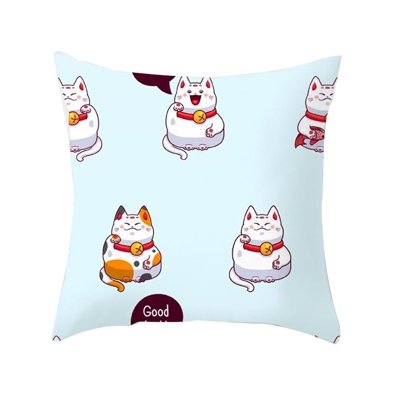 New Style of Lucky Cat Series Pillowcases, Home Office Sofa Pillow Cushion Covers, Seats