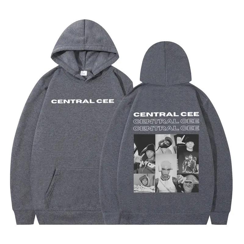 Rapper Central Cee Vintage Fashion Printed Hoodie Men Women Long-sleeved Winter Harajuku Hip-hop Pullover Oversized Sweatshirt