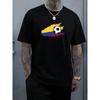 Men Football Colombia Printed Tshirt Casual Round Neck Short Sleeve Summer Knitted Geometric Pattern Men