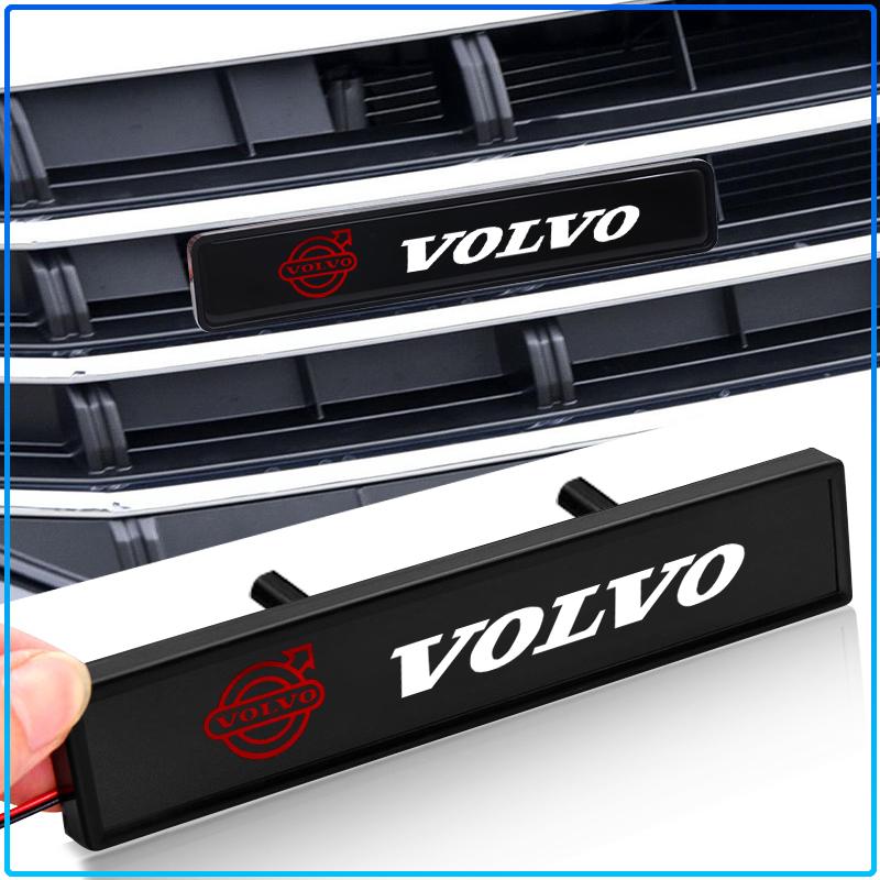 Car Head Grill Emblem LED Light Front Grille Badge Sticker For Volvo Rdesign XC90 S60 XC60 V70 S80 S40 V50 V40 V60 C30 S70