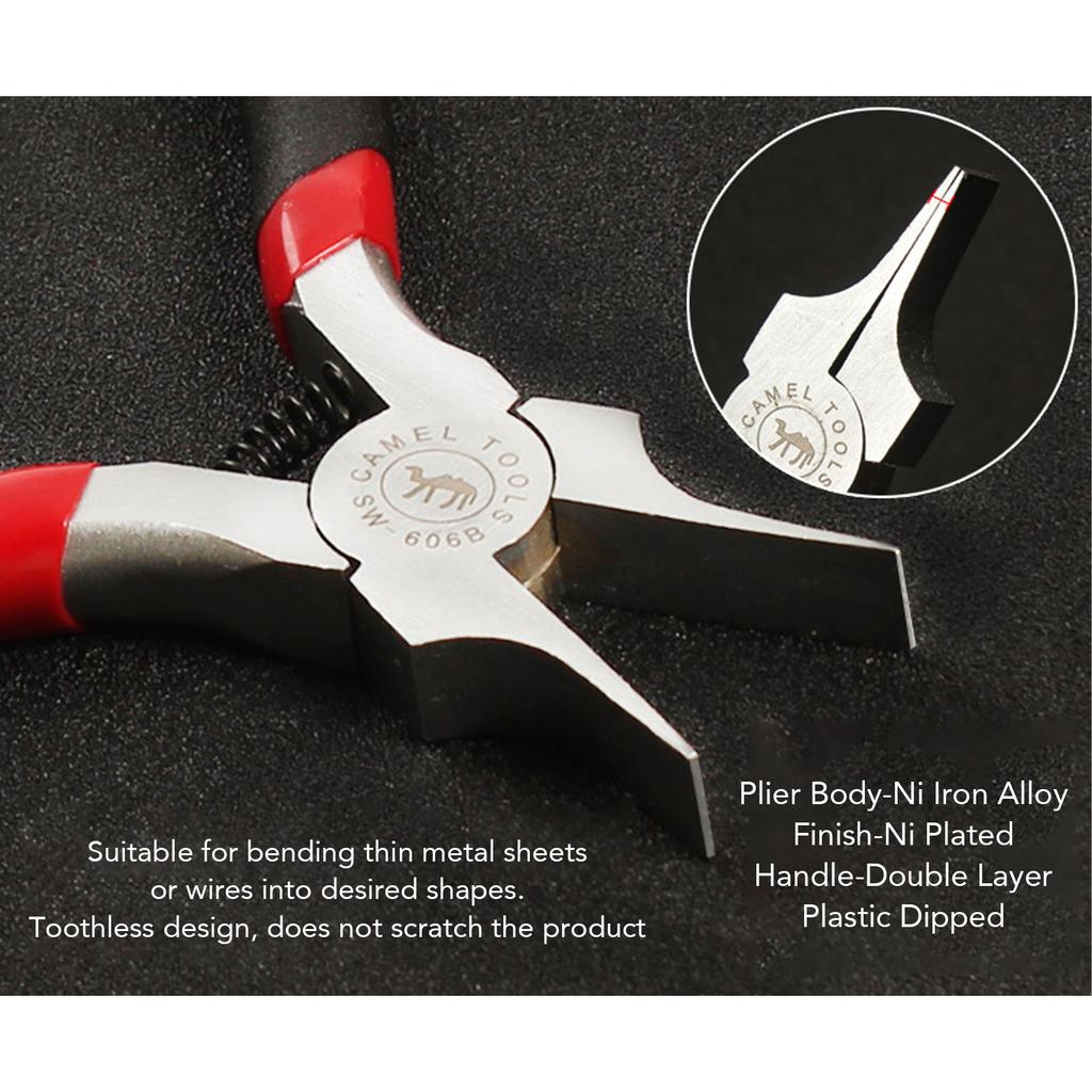 Slim Flat Nose Pliers Wide Flat Nose Pliers 5 Inch Multifunctional Ni Iron Alloy Thin Flat Needle Nose Pliers for Jewelry Making