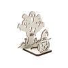 Wooden Material Wooden Candle Holder Shadow Projection Design Halloween Candlestick  Indoor Decor