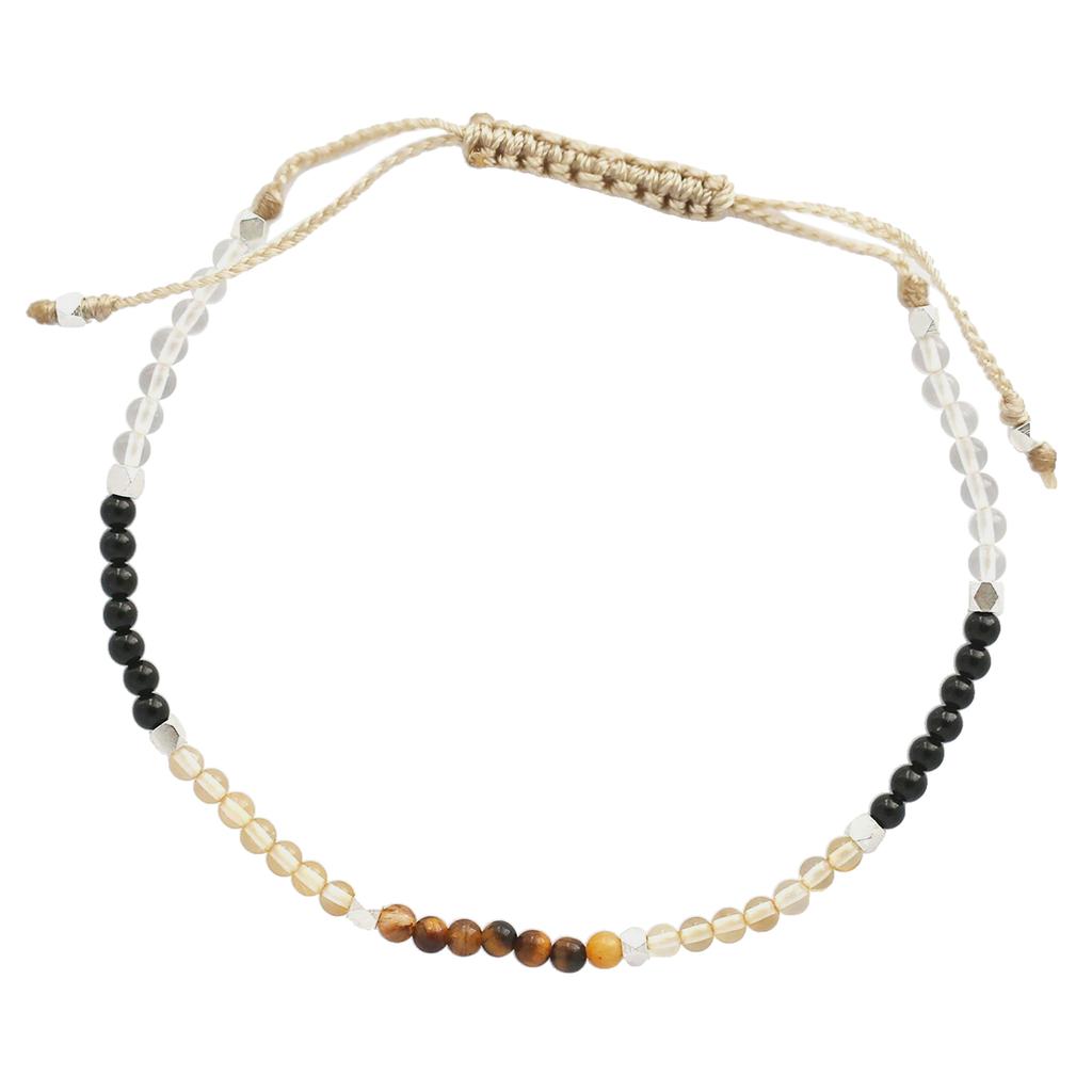 7 Chakra Beads Bracelet Natural Stone Braided Rope Healing Balance Bracelet Bangles with 2mm Beads Handchain for Women