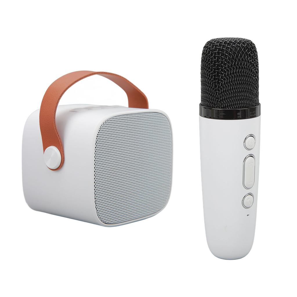 Mini Bluetooth Speaker Portable Wireless Speaker Karaoke Machine With Microphone For Home Party Birthday White