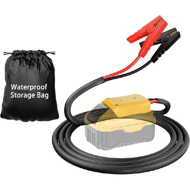 Jumper Cables With Adapter For Dewalt 20V Battery, 3.3FT 8AWG Portable Battery Dewalt Jumper Starter Automotive Booster Cables Power For Car Jump 2FT