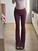 Spicy Girl Slim-Fit Micro-Flare Elastic Waist Pants for Women - Ribbed and Versatile Spring Casual Wear