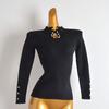 Fall and Winter New Arrival Pure Color Halter Sexy Cutout Knitwear Women's Clothing Slim Fit Slimming Long Sleeves Bottoming Shirt Tops
