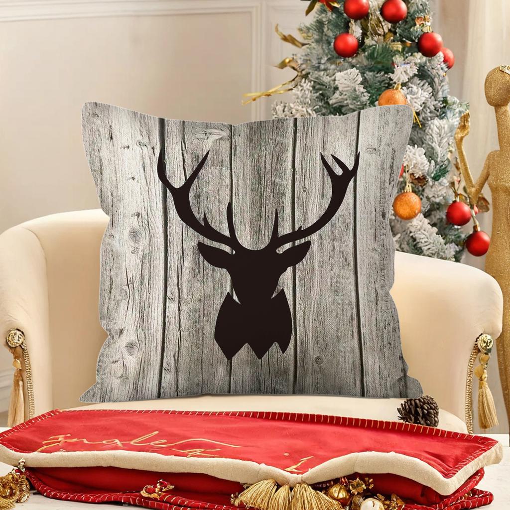 1 Stück Weihnachts-Überwurf-Kissenbezug, bunte Milu-Hirsch-Dekoration Zuhause Sofa Auto Kissenbezug, zur Dekoration von Wohnzimmern