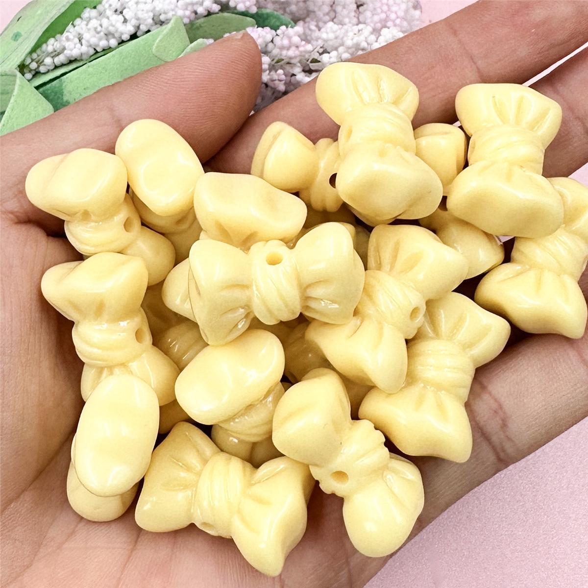 

Сплошной цвет ручной работы, 20 шт., 16*23 мм, бусины с бантом, материалы для изготовления браслетов, макарон, цепочка для мобильного телефона, ювелирные аксессуары, мода «сделай сам» жёлтый