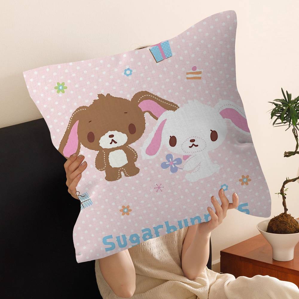 Cartoon S-SugarbunnieS-S Cushion Cover Inches Farmhouse Decor Home Throw Pillow Covers For Couch Decorations