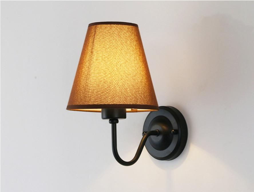 E27 new fabric Retro simple wall lamp four colors lampshade apply to bedside lamp for bedroom living room decoration lamp