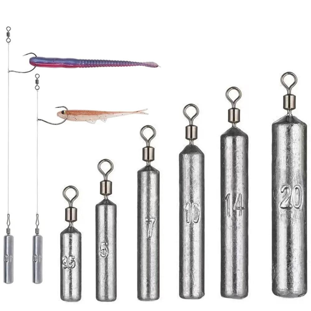 Angelblei 15 Stück/Los Bleiform 3,5g 5g 7g 10g 14g 20g Röhrchen Kugel Blei Anhänger Metall Jig Sast Meeresangeln Tackle Kit Pesca Werkzeug