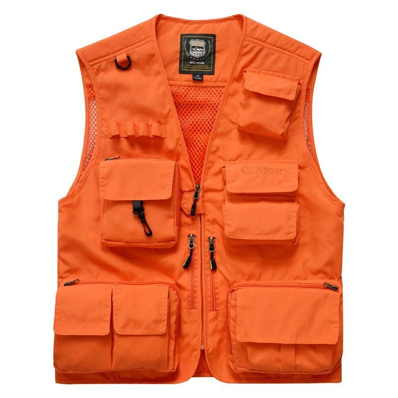 Men's Casual Outdoor Unloadable Multifunctional Reporter Travel Photography Mesh Quick Drying Fishing Vest Men
