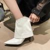 Fashion 2025 New French Retro Pointed Toe Stiletto High Heel Booties Feminine Versatile Fashion Boots