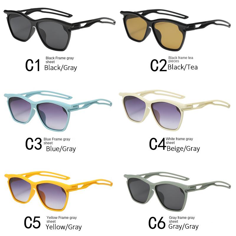 New Stylish Square Sunglasses for Men Women Hollow Out Design Travel Bicycle Outdoor UV Protection Fashion Shades