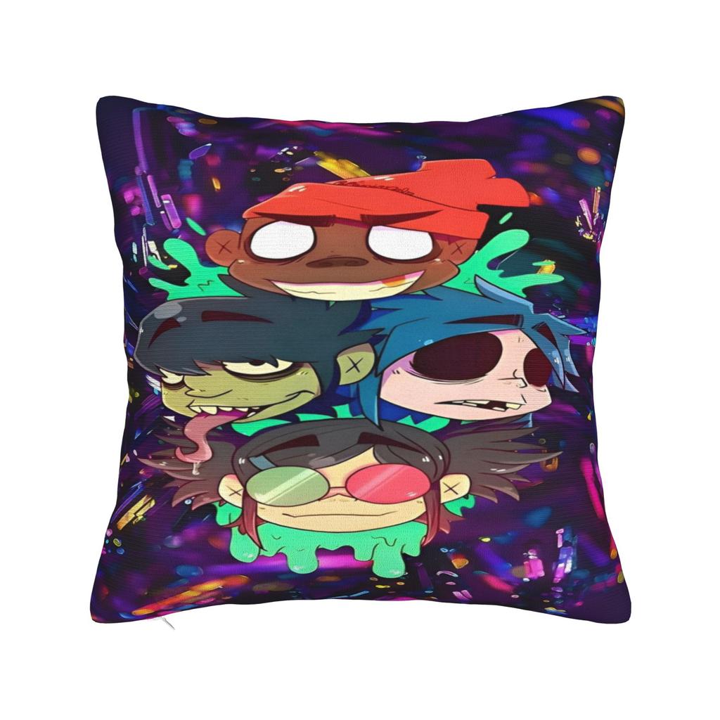 Gorillaz Pillowcase Accessories Printing Cushion Cover Pillow Covers Car Decor Zipper Multi Size
