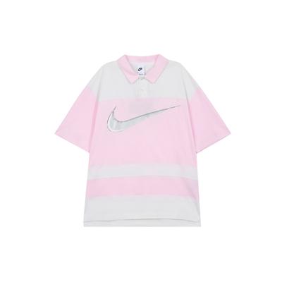 Polo Sportiva Color Block Manica Corta Uomo top Rosa Schiuma FN3694-125