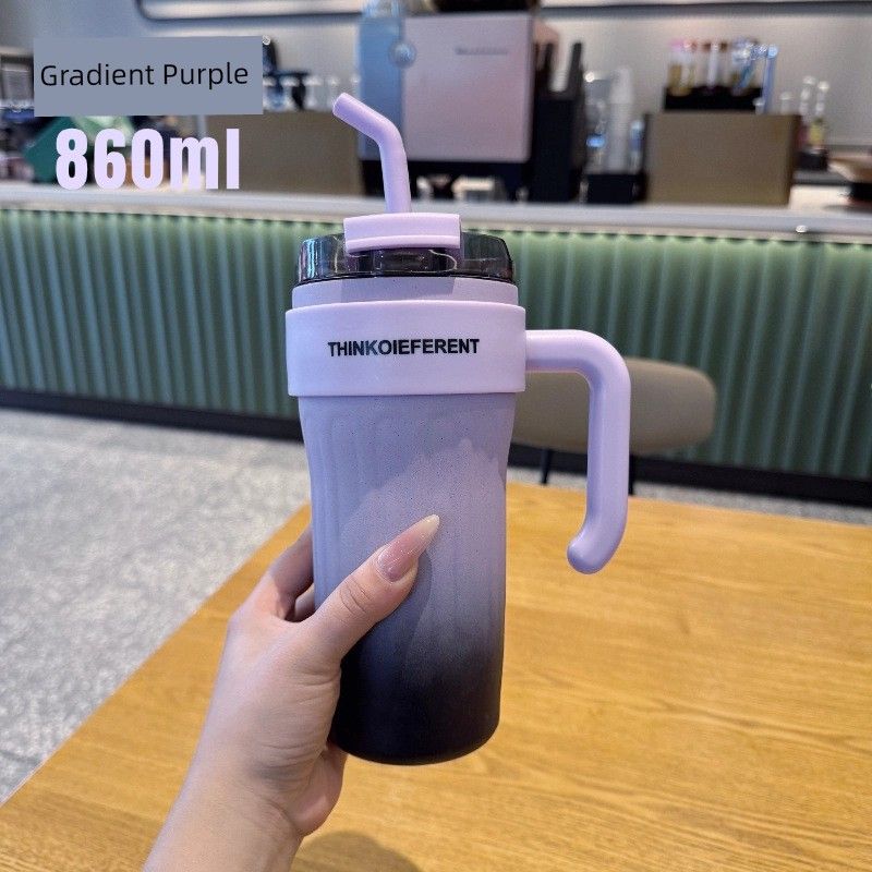 Large-Capacity Thermos Cup for Women, Good-Looking Ice Cup, Portable Car Coffee Cup, Outdoor Sports Water Bottle, Water Cup