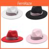 Wool Felt Dress Hat With Wide Brim For Women Men Casual Outdoor Winter Sun Protection