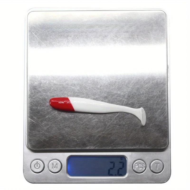 30 SZTUK Przynęty Miękkiej z Ogonem T Czerwona Główka i Biała 5.5/6.3/7/9/12cm Przynęta Drogowa Artykuły Wędkarskie