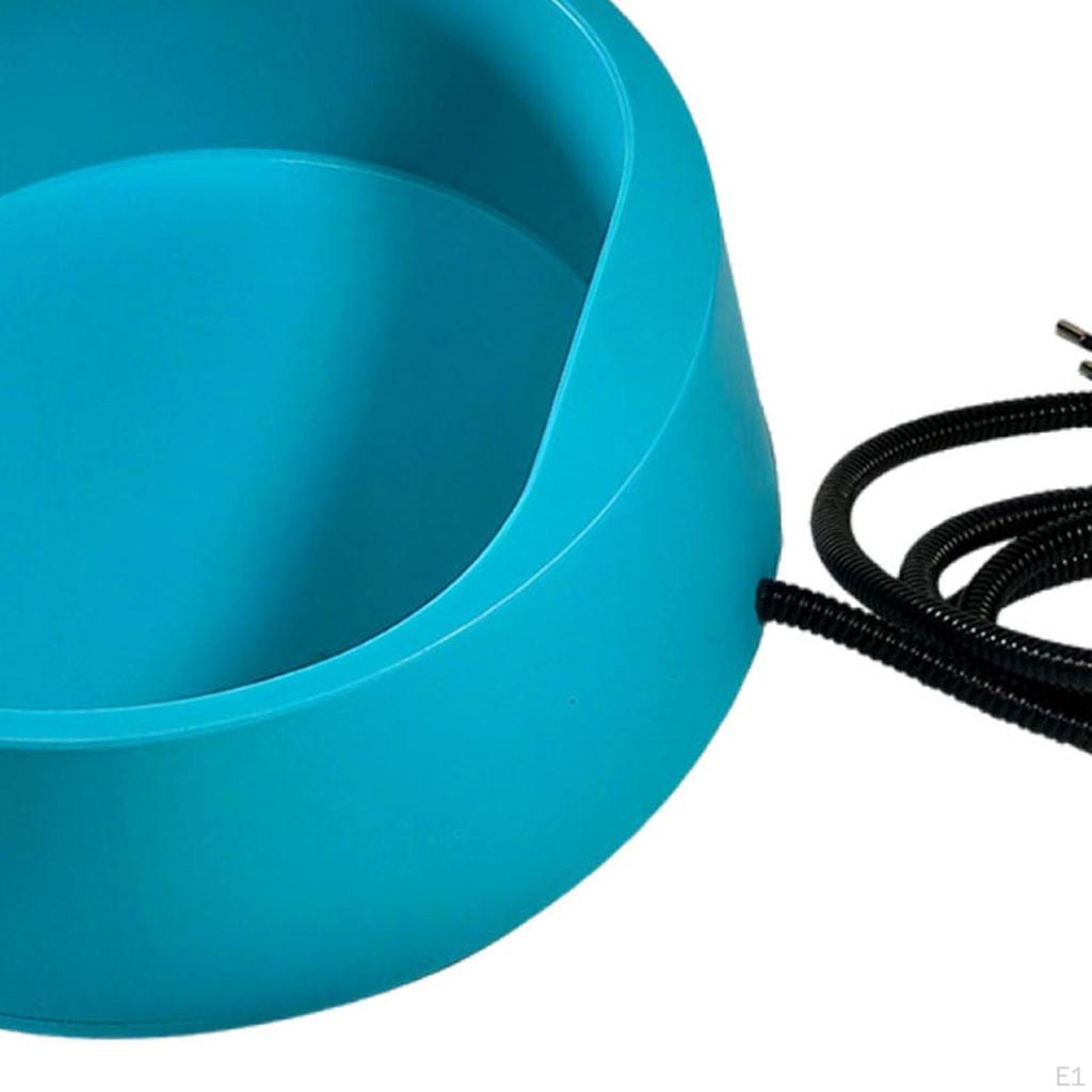 Pet Heated Water Bowl Round Stable Feeder for Cold Weather Outside