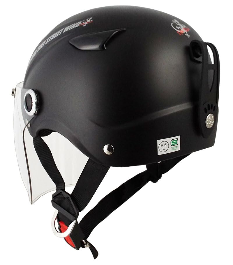 TNK Kogyo Speed Pit JT Half Half Matte Kids Size 51351 STR-K Kids' Helmet, Black, (Under 54-56cm)
