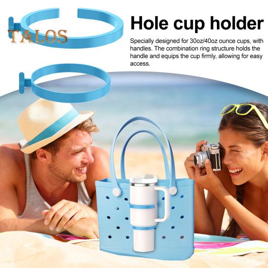Universal Cup Holder for 30/40oz Tumblers 3-in-1 Beach Bag Attachment with Handles Multi-functional Cup Holder for Bogg Bag