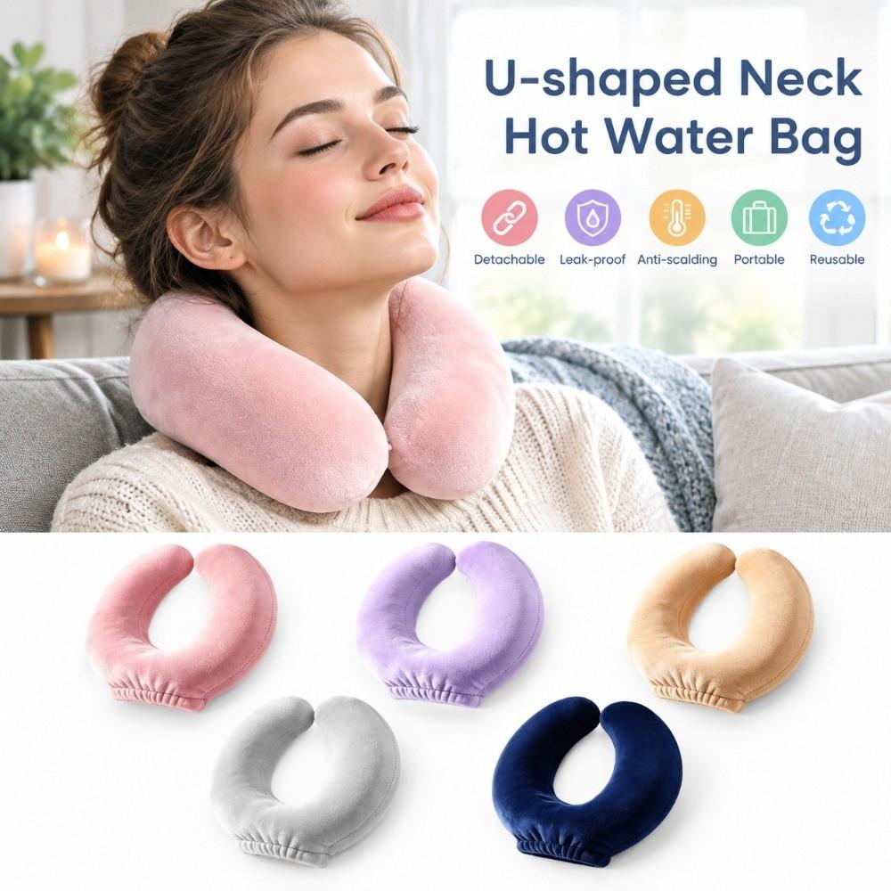 Leak-proof Neck Support Warm Water Bag Anti-scalding Water-filling Bottle Soft Neck Warmer Winter