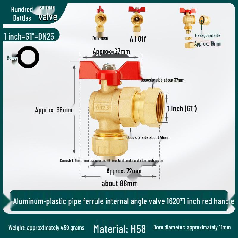 All-Copper Valve Manifold: Three-Way Union, Male/Female Thread Ball Valve for Underfloor Heating and Wall-Hung Boilers