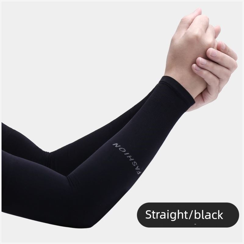 

Thickened Ice Sleeve Wear-Resistant Cooling Oversleeve Summer Long Men s Ice Silk Sun Protection Gloves Women Driving Arm Sleeves Outdoor [1 pair/straight] Black One size