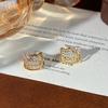 Light luxury high-end zircon KT cat exquisite stud earrings niche design cartoon cute earrings sweet versatile earrings