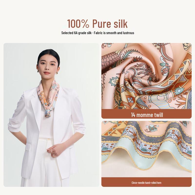 Baoshidie Jungle Fairy Tale 100% Mulberry Silk Scarf