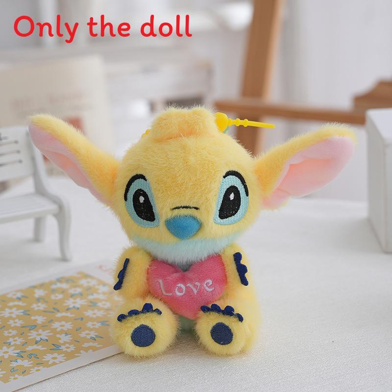 Cute Stitch Hugging Heart With Letter Embroidered Cartoon Plush Doll Pendant For Bag Decor And Collectors
