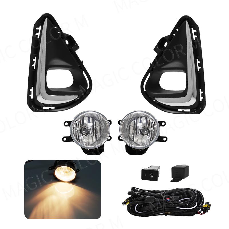 Led Fog Lights For Toyota Corolla Axio 2018 2019 2020 2021 Fog Lamp Assembly Grill Headlight Wires Button Frame Chrome Covers