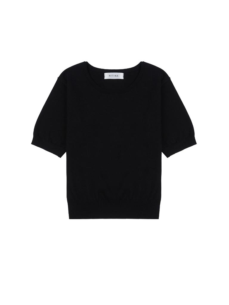 NITINA Basic Round Pullover Bk