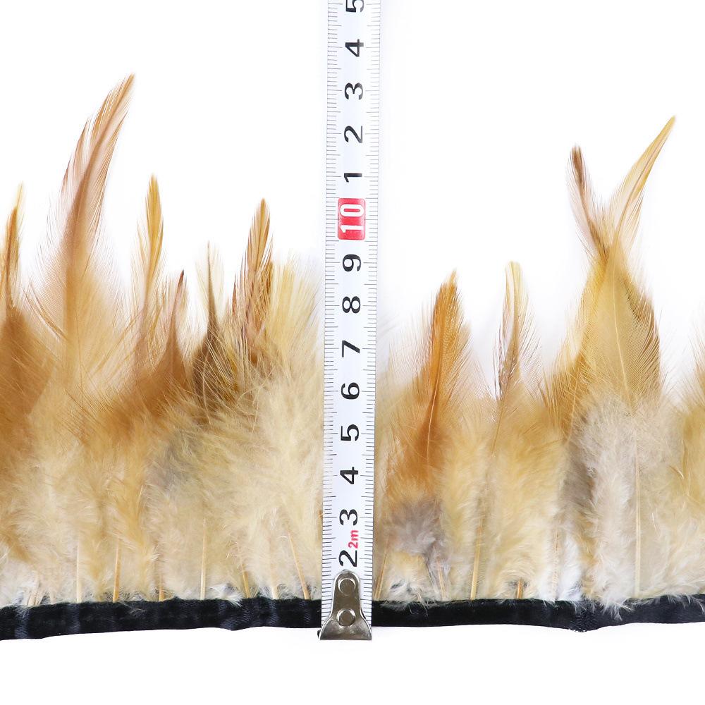 1 Meter Colorful Chicken Feather Tassel Decorated On Tape Chicken Feather With Sewing Fly Dress Lace Decoration